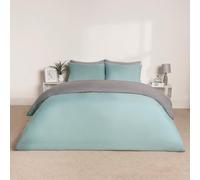 Ohs Reversible Duvet Cover Bedding Set, Duck Egg Grey- Superking