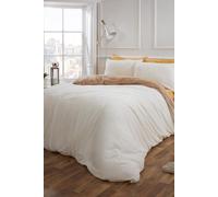 OHS Reversible Teddy Duvet Cover with Pillowcase in Beige | Size: King OHS Beige King
