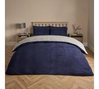 OHS Reversible Teddy Duvet Cover with Pillowcase in Dark Navy | Size: Single OHS Dark Navy Single