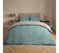 OHS Reversible Teddy Duvet Cover with Pillowcase in Duck Egg Blue | Size: Single OHS Duck Egg Blue Single