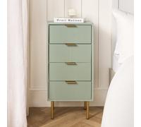 OHS Ribbed 4-Drawer Unit Engineered Wood Cabinet Storage in Pale Green OHS Pale Green
