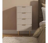 Ohs Ribbed 4-Drawer Unit Engineered Wood Cabinet Storage - Stone