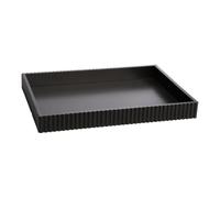 OHS Ribbed Decorative Tray Rectangle Coffee Table Vanity Tray, Black | Ribbed Rectangle Decorative Tray in Black for Coffee Table, Console or Vanity Styling And Storage