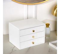 Ohs Ribbed Desktop Drawers Organiser Cabinet Storage, White
