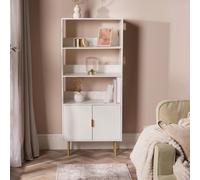 OHS Ribbed Display Unit Modern Drawer Cabinet Shelf Storage in White OHS White