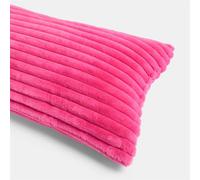 OHS Ribbed Faux Fur Bolster Cushion Pink, Full Body Long Pillows Soft Cosy Hollowfibre Filling Pregnancy Pillow for Maternity Support & Side Sleeper Bolster Pillow, 135 x 45cm
