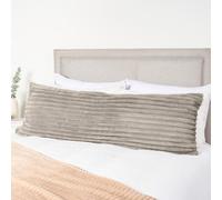 OHS Ribbed Faux Fur Bolster Pillow Soft Maternity Support Cushion - Grey