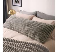 OHS Ribbed Faux Fur Bolster Pillow Soft Maternity Support Cushion in Grey OHS Grey