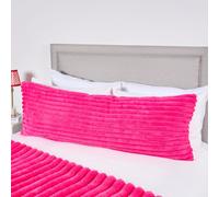 OHS Ribbed Faux Fur Bolster Pillow Soft Maternity Support Cushion in Pink OHS Pink