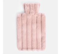 OHS Ribbed Faux Fur Hot Water Bottle Fluffy Fleece Warmer in Baby Pink OHS Baby Pink