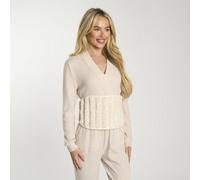 Ohs Ribbed Fleece Hot Water Bottle Belt Adjustable Heating Wrap, Cream