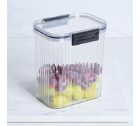 OHS Ribbed Food Plastic Airtight Storage Container with Clip-Top Lid in Clear | Size: Medium OHS Clear Medium
