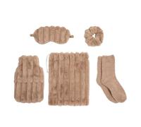 OHS Ribbed Hot Water Bottle Gift Set 5 Piece Womens Gift Sets, Mink