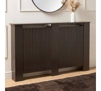 OHS Ribbed Large Radiator Cover Slatted Engineered Wood in Chocolate OHS Chocolate Large