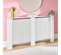 OHS Ribbed Large Radiator Cover Slatted Engineered Wood in Cream OHS Cream Large
