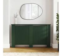OHS Ribbed Large Radiator Cover Slatted Engineered Wood in Dark Green OHS Dark Green Large