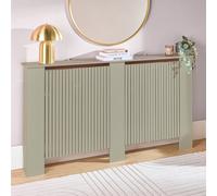 Ohs Ribbed Large Radiator Cover Slatted Engineered Wood - Sage