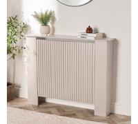 Ohs Ribbed Medium Radiator Cover Slatted Engineered Wood - Cream