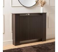 OHS Ribbed Medium Radiator Cover Slatted Engineered Wood in Chocolate OHS Chocolate Medium