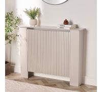 OHS Ribbed Medium Radiator Cover Slatted Engineered Wood in Cream OHS Cream Medium