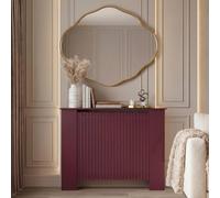 OHS Ribbed Medium Radiator Cover Slatted Engineered Wood in Dark Red OHS Dark Red Medium