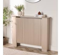 OHS Ribbed Medium Radiator Cover Slatted Engineered Wood in Natural OHS Natural Medium