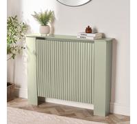 Ohs Ribbed Medium Radiator Cover Slatted Engineered Wood - Sage