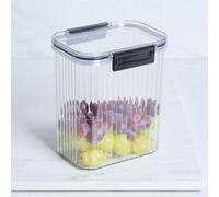 OHS Ribbed Plastic Airtight Food Storage Container With Clip-Top Lid - Medium