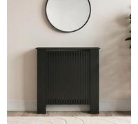 Ohs Ribbed Radiator Cover Slatted Engineered Wood - Black