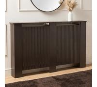 Ohs Ribbed Radiator Cover Slatted Engineered Wood - Coffee Brown