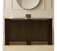 Ohs Ribbed Radiator Cover Slatted Engineered Wood - Dark Brown