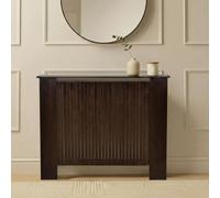 Ohs Ribbed Radiator Cover Slatted Engineered Wood - Dark Brown