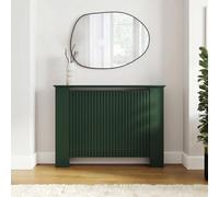 Ohs Ribbed Radiator Cover Slatted Engineered Wood - Deep Forest Green