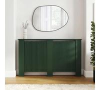 Ohs Ribbed Radiator Cover Slatted Engineered Wood - Deep Forest Green