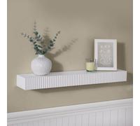 Ohs Ribbed Rectangle Shelf Wall Mounted Storage Space Saving Modern - Cream