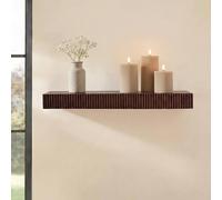 OHS Ribbed Rectangle Shelf Wall Mounted Storage Space Saving Modern in Brown OHS Brown
