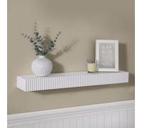 OHS Ribbed Rectangle Shelf Wall Mounted Storage Space Saving Modern in Cream OHS Cream