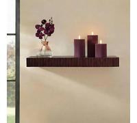 OHS Ribbed Rectangle Shelf Wall Mounted Storage Space Saving Modern in Dark Red OHS Dark Red