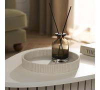 OHS Ribbed Resin Tray Decorative Table Organiser Countertop Storage in Natural OHS Natural