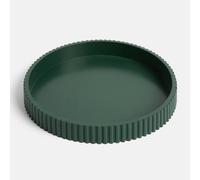 OHS Ribbed Round Decorative Tray Table Organiser Countertop Storage in Dark Green OHS Dark Green
