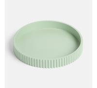 OHS Ribbed Round Decorative Tray Table Organiser Countertop Storage in Pale Green OHS Pale Green