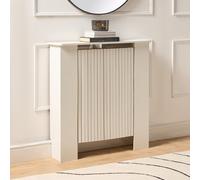Ohs Ribbed Small Radiator Cover Slatted Engineered Wood - Cream