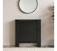 OHS Ribbed Small Radiator Cover Slatted Engineered Wood in Black OHS Black Small
