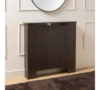 OHS Ribbed Small Radiator Cover Slatted Engineered Wood in Chocolate OHS Chocolate Small
