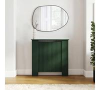 OHS Ribbed Small Radiator Cover Slatted Engineered Wood in Dark Green OHS Dark Green Small