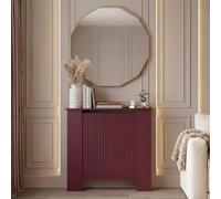 OHS Ribbed Small Radiator Cover Slatted Engineered Wood in Dark Red OHS Dark Red Small