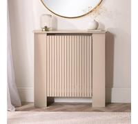 OHS Ribbed Small Radiator Cover Slatted Engineered Wood in Natural OHS Natural Small