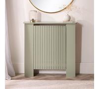 Ohs Ribbed Small Radiator Cover Slatted Engineered Wood - Sage