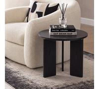 Ohs Ribbed Square Leg Side End Table Engineered Wood Home Décor - Black