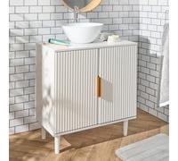 Ohs Ribbed Under-The-Sink Bathroom Cabinet Storage Organiser - White